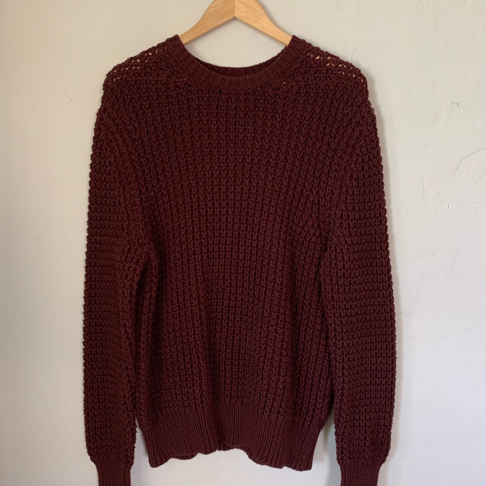 All Saints Ren Crew Sweater Burgundy